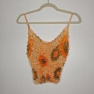 Vintage y2k Tank Top Art Nature Fairy Whimsy Popcorn Shirt One Size VTG